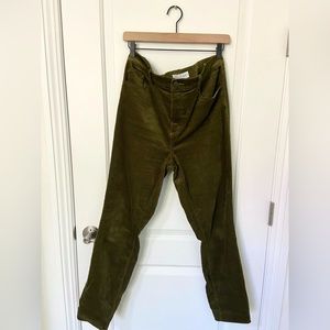 LOFT dark green corduroy High waisted skinny pants